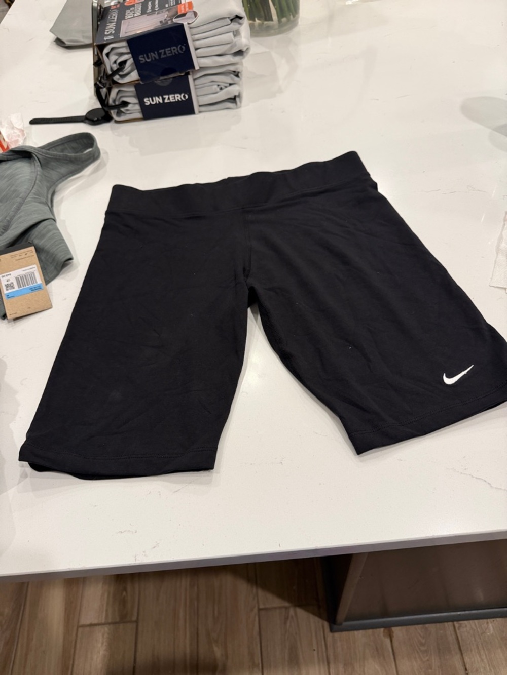 Nike Black Women's Training Bike Shorts with White Swoosh